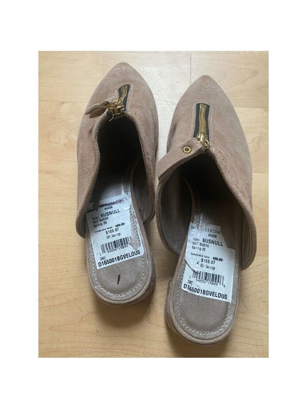 Agl BNWT pointy toe slip on mule women NEW studded zip - Picture 7 of 9